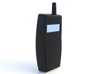Black Handheld Communication Device With Antenna And Small Screen For Daily Use 3d model