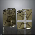 Vintage Metal Jerry Cans With Wehrmacht 1942 Markings And White Cross Design