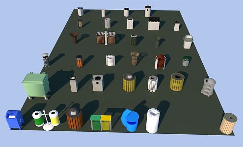 Modern trash can 3d model