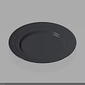 Elegant Dark Blue Textured Dinnerware Set With Round Plates For Dining 3d model
