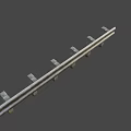 Rural Road Metal Guardrail Structure With Concrete Posts And Natural Background