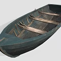 Game Movie Character Wooden Boat Prop With Blue Hull And Interior Seats