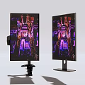 Dual Monitor Setup With Adjustable Stand And High Resolution Computer Displays