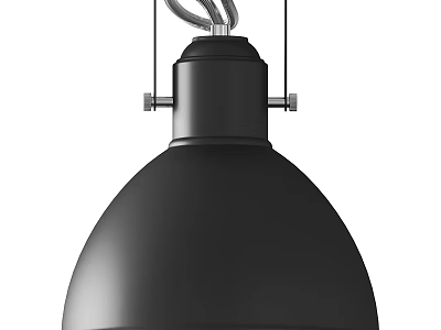 Black Modern Pendant Light With Metal Frame And Dome Shade For Interior Decoration 3d model