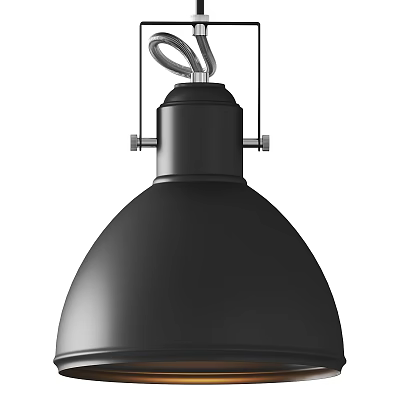 Black Modern Pendant Light With Metal Frame And Dome Shade For Interior Decoration 3d model