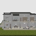 Modern Detached Villa Exterior And Interior Design With Two Story Balcony Spacious Rooms And Greenery