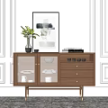 Nordic Sideboard Solid Wood Sideboard 3d model