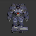 Blue Armored Mecha Warrior Character With Mechanical Design And Large Weapon
