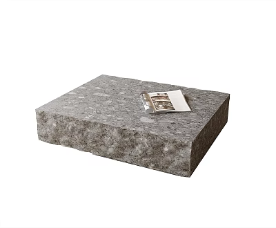 Square Gray Coffee Table With Magazine On Top For Living Room 3d model