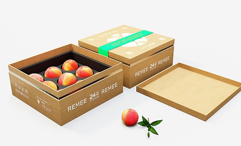 Modern Shoutao Fruit Gift Box Mid-Autumn Festival Gift Box 3d model