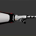 White Robotic Arm With Red Accent Black Joints And Mechanical Fingers