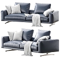 Leather double sofa pillow West Elm 3d model