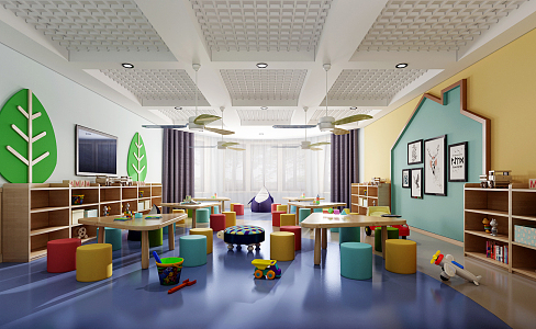 Modern Kindergarten Classroom 3d model