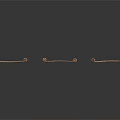 Three Brown Rope Railings With Wooden Posts And Rope Sections On White Background