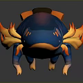 Vibrant Fantasy Fish Creature Featuring Blue Purple Body Orange Flame Tail And Saddle