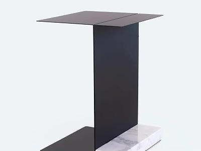 Modern Minimalist Side Table With Black Metal Structure And Sleek Design Details 3d model