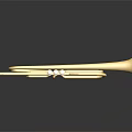 Shiny Golden Brass Trumpet Instrument on Black Background with Reflection