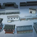 Ancient Chinese Architecture Models Showcasing Diverse Roof Styles And Traditional Structures
