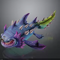 Colorful Fantasy Fish Toy With Vibrant Spikes Multicolored Scales And Sharp Teeth