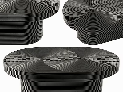 Modern Dressing Table Design With Wooden Frame Round Mirror And Storage Drawers 3d model