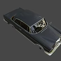 Vintage Gray Classic Car Design With Round Headlights Front Grille And Retro Body Lines
