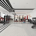 Modern gym changed out 3d model