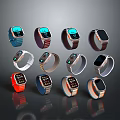 Smart Watches Collection With Various Color Straps And Digital Display Designs