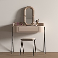 Modern Makeup Table Makeup Stool Combination 3d model