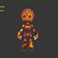 Worn Yellow And Black Robot Figure With Rusty Details And 3D Rendered Design
