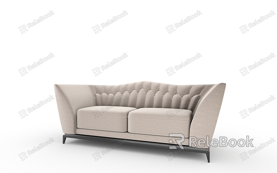 Modern double sofa multiplayer sofa model