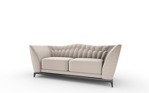 Modern double sofa multiplayer sofa 3d model