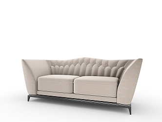 Modern double sofa multiplayer sofa 3d model