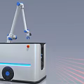 Modern Industrial Equipment With Robotic Arm And Laser Projection Technology