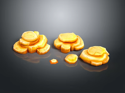 Wood Stone Samples Display With Stacked Glossy Pieces On Dark Background 3d model