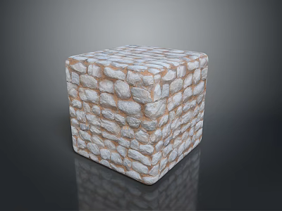 Rural Scenic Landscape With Natural Stone Wall Texture And Peaceful Environment 3d model