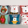 Cute Cartoon Animal Throw Pillows With Bear Polar Bear And Winter Theme Designs