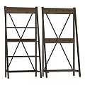 Wooden Storage Shelving Units With Black Metal Frame Multiple Layers And Hooks
