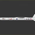 White Missile with Pratt & Whitney and NASA Logos Aerodynamic Body and Tail Fins