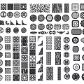 Chinese-style openwork window carved openwork window pane carved corner flower corner flower carved corner line 3d model