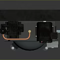 Mobile Industrial Air Compressor With Gray Tank Top Motor Cooling Grille And AB Model