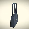 Stylish Navy Blue Tote Bag With Fashion Lettering And Dual Handles
