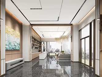 Luxury Reception Area Hotel Lobby Reception Area Negotiation Area 3d model