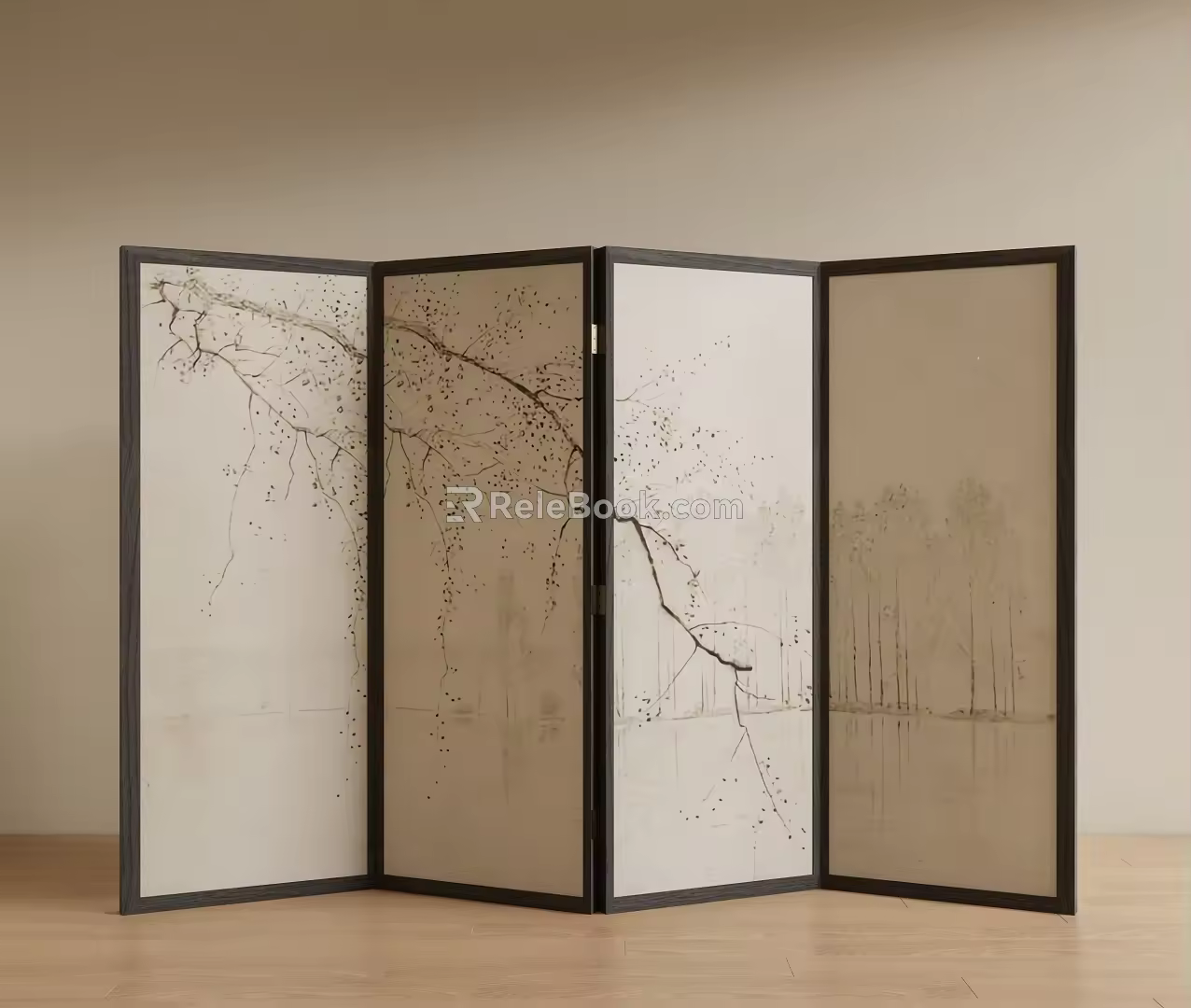 new chinese style screen 3d model