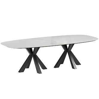 Modern Simple Dining Table Simple Dining Table Marble Dining Table 3d model