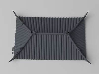 Traditional Ancient Architecture Roof With Curved Eaves And Tiled Classic Design Elements 3d model