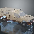 Police Mobile Unit Truck With Side Logos Roof Equipment And Official Insignia