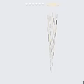 Stylish Modern Metal Chandeliers With Gold Black Hanging Rods And Cylindrical Strips