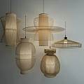 Modern Light Colored Rattan Chandeliers With Various Handwoven Designs For Interior Decor