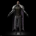Man In Ornate Medieval Outfit With Fur Trimmed Cloak And Metallic Armor Details