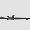 Black Tactical Rifle With Standard Barrel Magazine And Ergonomic Stock